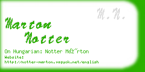 marton notter business card
